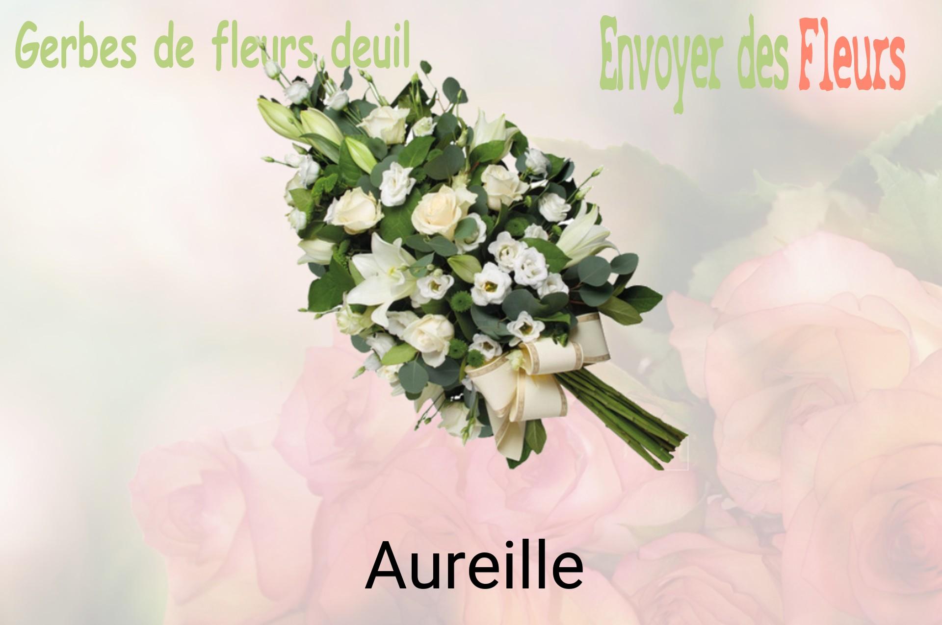 Gerbe de fleurs de deuil livrée à Aureille